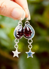 Pear Shape Garnet Earrings, AE-6738