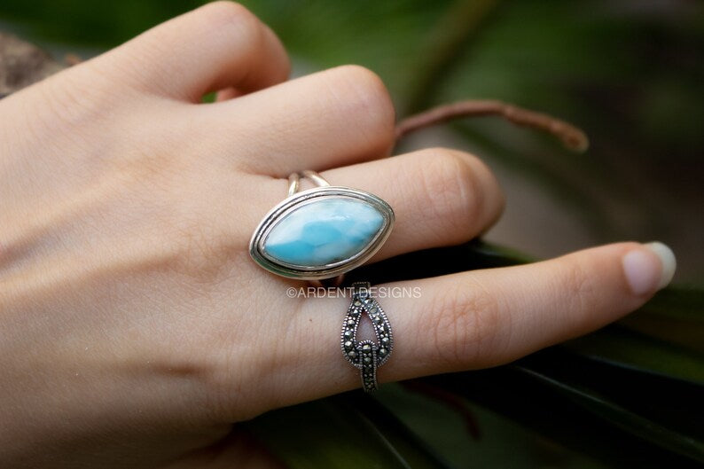 Bague en larimar hot sale