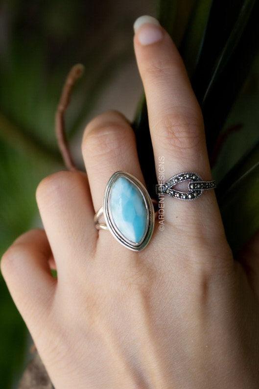 Bague Larimar Forme Marquise, AR-6722