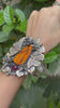 Wings of the Ember Garden — Amber & Tourmaline Botanical Cuff, AR- 7467
