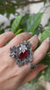 Anillo Granate Floral AR-6547