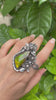 Ethereal Flora: Artisanal Ammolite Sterling Silver Ring, AR-7106