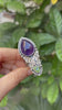 Whisper of the Twilight Moth – Amethyst & Green Tourmaline Ring, AR-7402