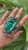 Serpent in Bloom – Chrysocolla Statement Ring, AR-7597