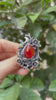 Anneau de pierres précieuses ovales en cornaline naturelle, pierre de naissance d'août, pierre orange, bande torsadée, SKU 6246