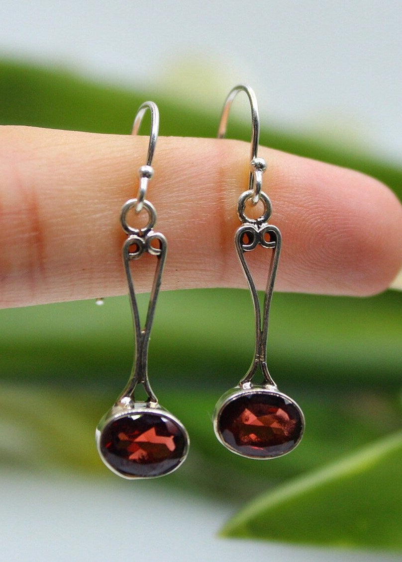 Bohemian Garnet Earrings, AE-2121