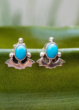 Blue Turquoise Bat Studs, AE-2131