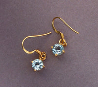 Victorian Styled Blue Topaz Earrings, AE-2147