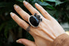 Black Onyx Floral Ring, AR-3063