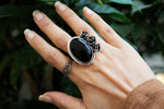 Black Onyx Floral Ring, AR-3063