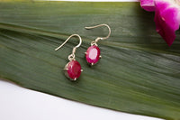 Boho Styled Ruby Earrings, AE-2150