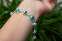 Sterling Silver Blue Copper Turquoise Bracelet - Its Ambra