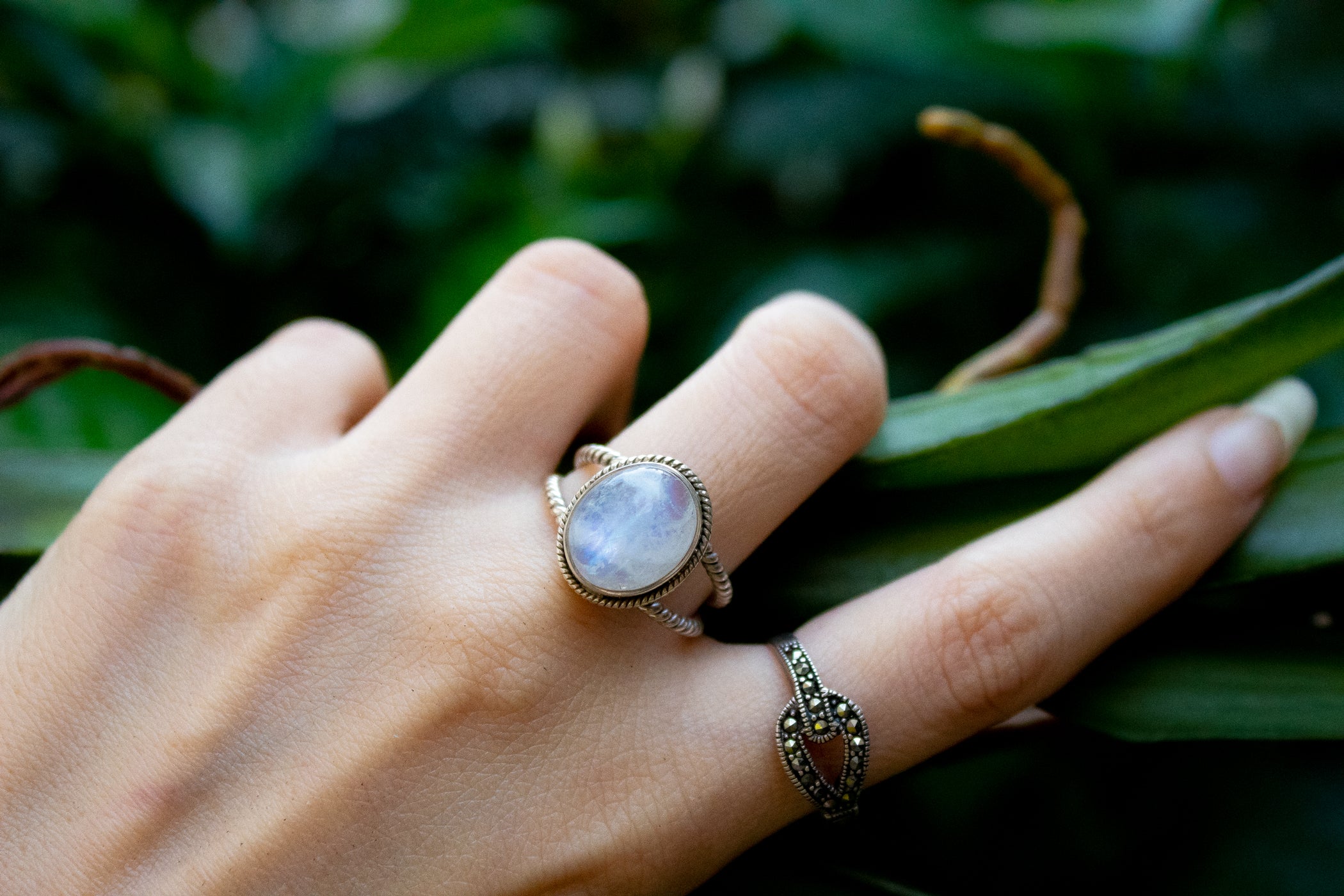 Twisted Wire Natural Moonstone Ring, Everyday Wear Ring AR-3011 – Its Ambra