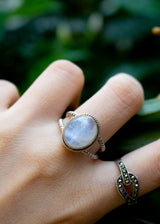 Twisted Wire Natural Moonstone Ring,  AR-3011