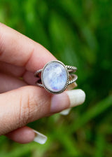 Twisted Wire Natural Moonstone Ring,  AR-3011