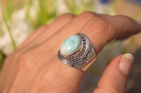 Anillo Larimar Banda Ancha, Anillo Artesanal AR-1179