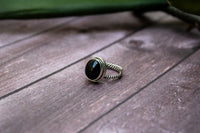 Twisted Wire Black Onyx Ring 925 Sterling Silver AR-3013
