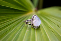 Moonstone Ring Sterling Silver, Pear Shape Boho Ring AR-1109 - Its Ambra