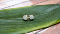 Handmade Stud 925 Sterling Silver Moonstone Earrings AE-1045 - Its Ambra