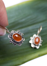 Handmade 925 Sterling Silver Carnelian Earrings AE-1078 - Its Ambra