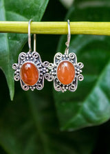 Handmade 925 Sterling Silver Carnelian Earrings AE-1078 - Its Ambra