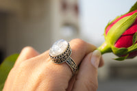 Anillo de piedra lunar, anillo de plata esterlina 925 de piedra preciosa de piedra lunar natural, joyería de piedra lunar, anillo de fertilidad, anillo de piedra de nacimiento de junio AR-1115