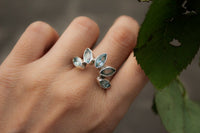 Blue Topaz Sterling Silver Ring, Crown Ring, AR-1215 - Its Ambra