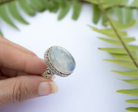 Handcrafted Moonstone Ring, June Birthstone Ring, AR-1129 - Its Ambra