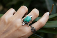 Turquoise Crescent Moon Ring, December Birthstone SKU 6019