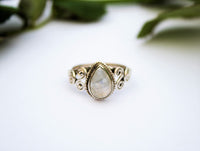 Bague en pierre de lune, Rainbow Moonstone Gemstone 925 Sterling Silver Ring, Moonstone Jewelry, Boho Ring, Handmade Ring AR-1117