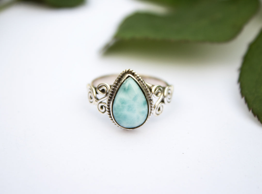 Pear Shape Larimar Ring AR-1189 – Its Ambra