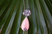 Collier pendentif opale rose, pendentif opale australienne, pierre de naissance d'octobre AP-6533