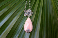 Collier pendentif opale rose, pendentif opale australienne, pierre de naissance d'octobre AP-6533