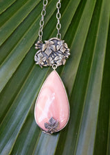 Collier pendentif opale rose, pendentif opale australienne, pierre de naissance d'octobre AP-6533