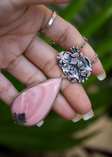 Pink Opal Pendant Necklace, AP-6533