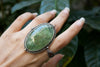 Natural Prehnite Ring, Green Gemstone Ring, AR-6549