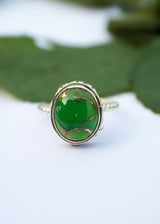 Anillo turquesa, anillo de plata esterlina turquesa cobre verde, anillo turquesa Mohave, joyería turquesa, anillo Boho, anillos delicados, anillo de banda retorcida AR-1148