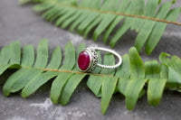 Ruby Ring, Ruby Gemstone Sterling Silver Ring, Gemstone Ring, Handmade Ring, 925 Silver Ring, Boho Ring AR-1245