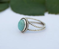 Larimar Ring Rope Band Sterling Silver Ring AR-1190 - Its Ambra