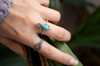 Genuine Turquoise & Labradorite Ring SKU 6030