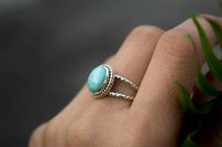 Larimar Ring Rope Band Sterling Silver Ring AR-1190 - Its Ambra