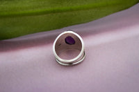Amethyst Gemstone Sterling Silver Wide Band Ring, February Gemstone Ring AR-1005 - Its Ambra