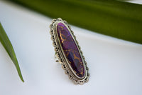 Anillo turquesa, anillo de plata esterlina turquesa cobre púrpura, anillo turquesa Mohave, anillo hecho a mano, joyería turquesa, anillo Boho, anillo bohemio AR-1152