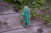 Blue Copper Turquoise Sterling Silver Ring,  AR-3023