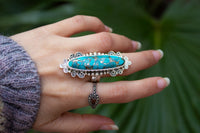 Blue Copper Turquoise Sterling Silver Ring,  AR-3023