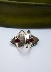 Red Garnet Floral Ring AR-6542