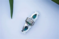 Bague turquoise naturelle, bague en argent sterling turquoise, bague large bande, Boho, bague faite à la main, bijoux turquoise AR-1090