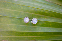 Handmade Stud 925 Sterling Silver Moonstone Earrings, AE-2155