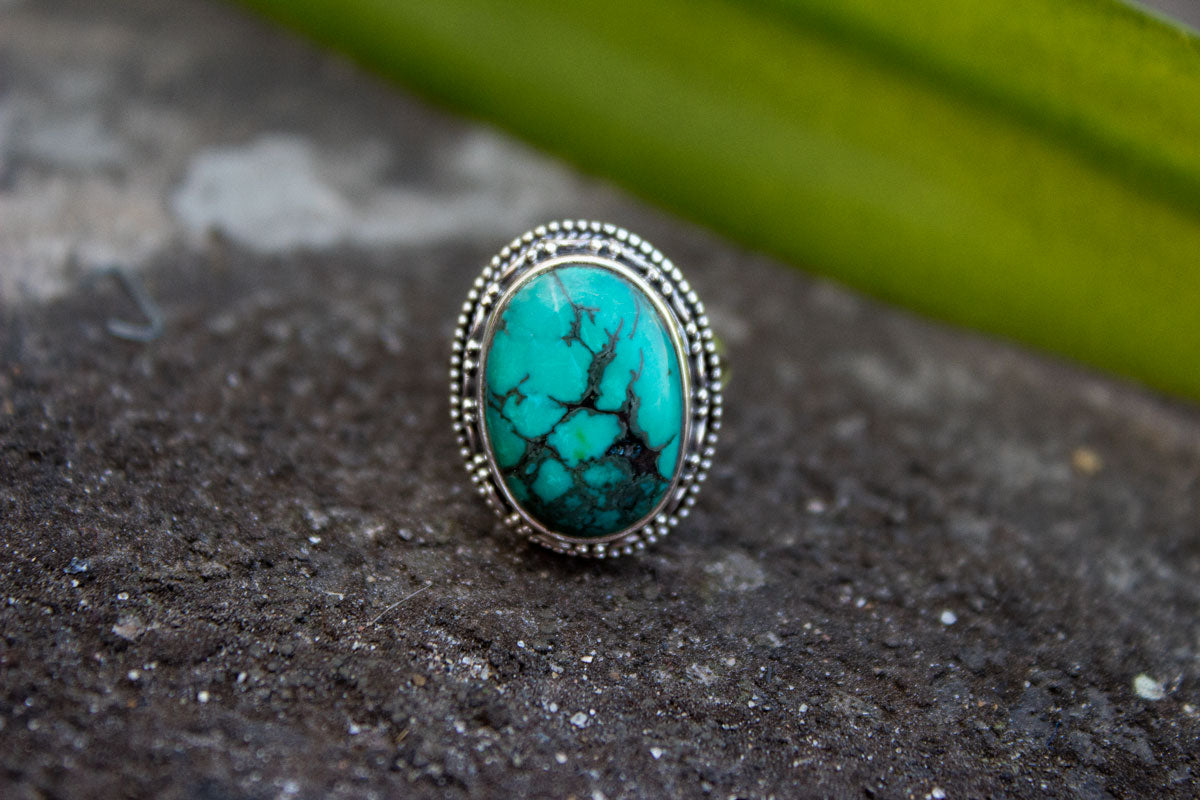 Natural Turquoise Sterling Silver Ring, December Birthstone Ring,AR-1149