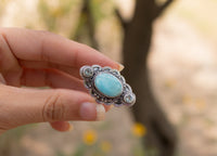 Larimar Handmade Boho Ring, Jewelry AR-1183